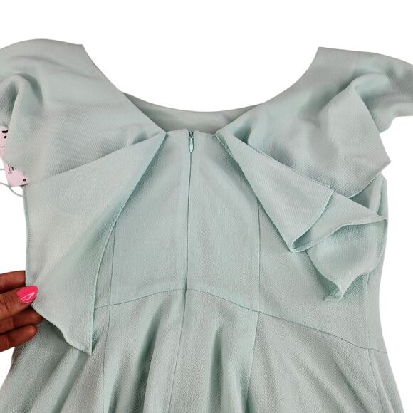 London Times Dress Womens 10 Mint Green Sea Foam Ruffle Butterfly Fit Flare - Picture 9 of 16